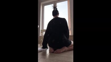 Teasing Goddess Yoga in red panties ass worship cameltoe