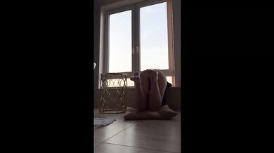 Teasing Goddess Yoga in red panties ass worship cameltoe