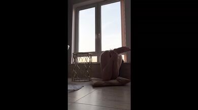 Teasing Goddess Yoga in red panties ass worship cameltoe