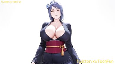 Konan destroyed by Naruto hentai animation raw blowjob tits job cumshot