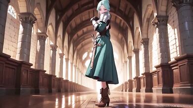 Medieval Nun & Knight Destroyed Under Stone Arches Silver Armor Meets Forbidden Lust