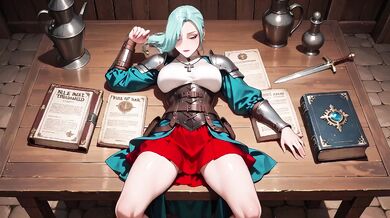 Medieval Nun & Knight Destroyed Under Stone Arches Silver Armor Meets Forbidden Lust