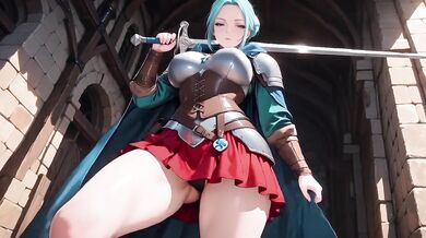 Medieval Nun & Knight Destroyed Under Stone Arches Silver Armor Meets Forbidden Lust