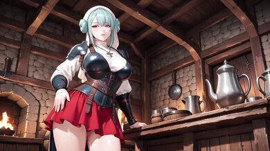 Medieval Nun & Knight Destroyed Under Stone Arches Silver Armor Meets Forbidden Lust