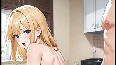 Skinny girl with huge ass fucked hard big natural tits covered in cum