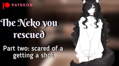 Neko gets stuffed full while being comforted in reverse
