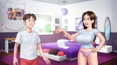 Summertime Saga 19 fucked her stepmom and stepsis big tits raw hentai