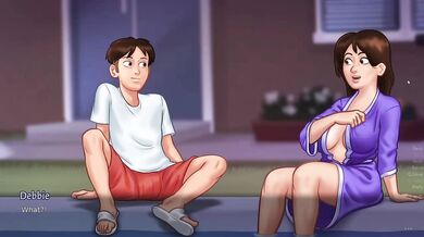 Summertime Saga 19 fucked her stepmom and stepsis big tits raw hentai