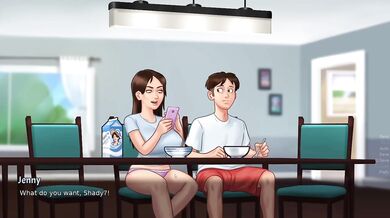 Summertime Saga part 14 exposed big tits stepmom stepsis gangbang hentai animation