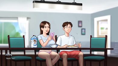 Summertime Saga part 14 exposed big tits stepmom stepsis gangbang hentai animation