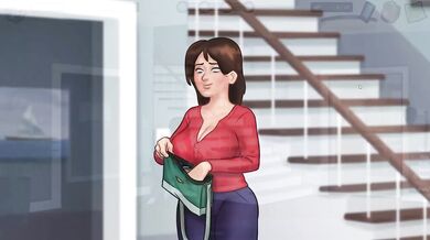 Summertime Saga 16 destroys big tits MILF stepmom and stepsis raw hentai game