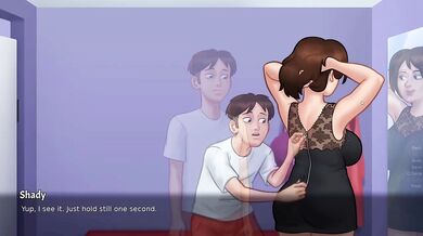 Summertime Saga 16 destroys big tits MILF stepmom and stepsis raw hentai game