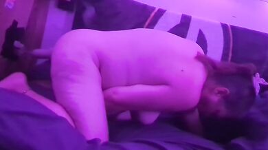 Amateur milf gets rough pounding in tight pussy and ass together while masturbating