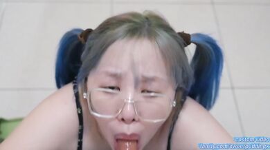 cute 18 year old asian girlfriend sucks your dick raw POV blowjob