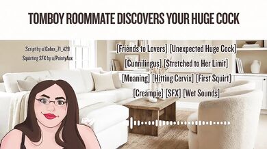 Tomboy roomie gets stuffed with huge cock audio only