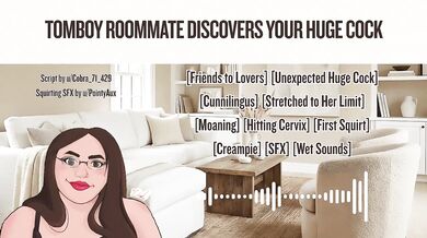 Tomboy roomie gets stuffed with huge cock audio only