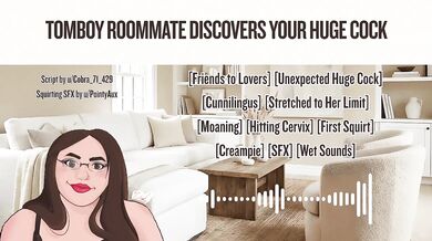 Tomboy roomie gets stuffed with huge cock audio only