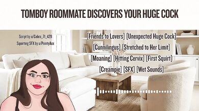 Tomboy roomie gets stuffed with huge cock audio only