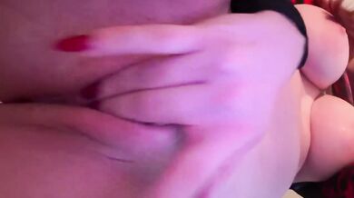 POV Colombian redhead dances barelegged fingering her tight shaved pussy rides a dildo