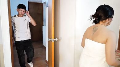 Delivery man destroys my cunt while husband’s away POV deepthroat big cock