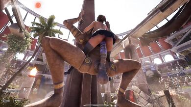 Lara gets destroyed by ancient guardian's cum soaked cock
