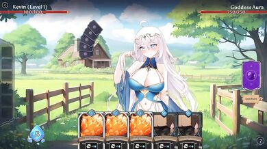 Goddess gives divine blow job in erotic card battler game Hentai
