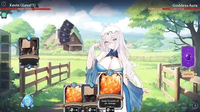 Goddess gives divine blow job in erotic card battler game Hentai