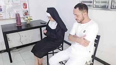 A nun begged to see it I showed her my huge cock now we’re deep throating raw