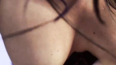 Goth goddess gags on DP while squirting on big dick POV