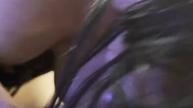 Goth goddess gags on DP while squirting on big dick POV