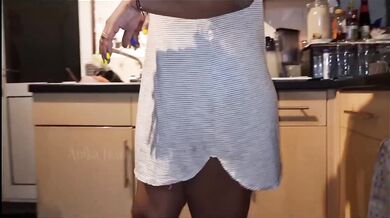 StepSister's Nightdress Kitchen Show Steamy POV Big Ass Bubble Butt Bending Over