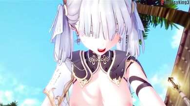 Big tits latinas POV destroyed by anime hentai blowjob