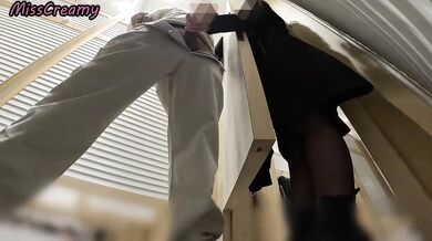 Slutty French Teacher Gets Caught in Dressing Room Helping Me Cum