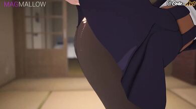 Nobara gets her big ass fucked raw with a huge dick
