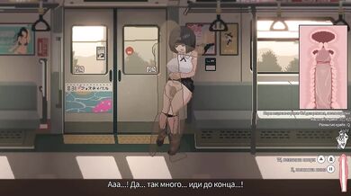 Beautiful pussyjob while hard fucking girl standing on a train