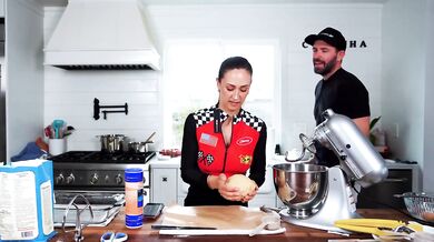 Strawberry cinna rolls making cum mess