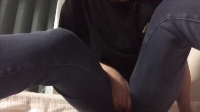 Thigh worship Asian student masturbation with you squirming