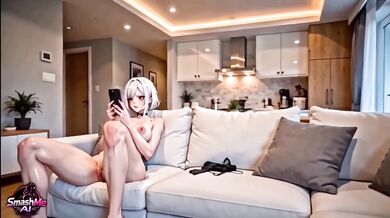 Christy call the nerd destroyed by huge AI cock