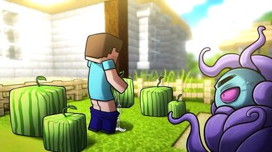 Steve's Big Tits get destroyed in anime Minecraft porn cumshot