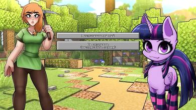 Steve's Big Tits get destroyed in anime Minecraft porn cumshot