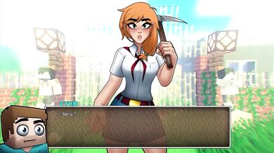 Steve's Big Tits get destroyed in anime Minecraft porn cumshot