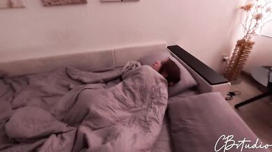 Stepfather gets shocked when his stepdaughter rides his cock with a dripping tight pussy