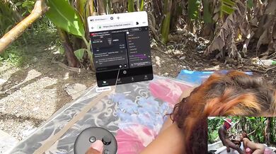 Big Latina gets destroyed sucking BBC in mixed reality while strangers watch
