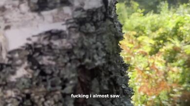 Student sneaks peep in woods rammed by brutal big ass hottie deep throat blowjob