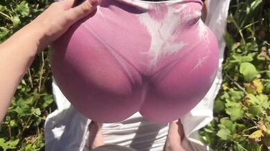 Student sneaks peep in woods rammed by brutal big ass hottie deep throat blowjob