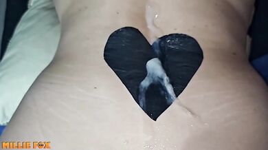 Horny MILF takes massive load under doggy style sloppy cumshot
