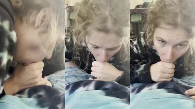 Hot blonde gives misfit boyfriend the best blowjob before dawn