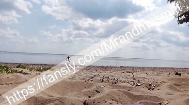 Beach brutality left me leaking red panties raw public fuck