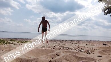 Beach brutality left me leaking red panties raw public fuck