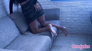 Pov latina sways her hips in a sexy miniskirt showing off her hot sensual body